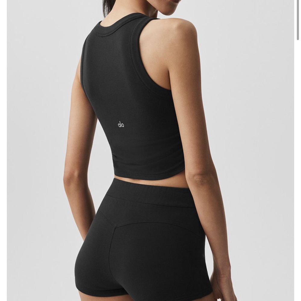 Alo Black Cropped Bra Tank